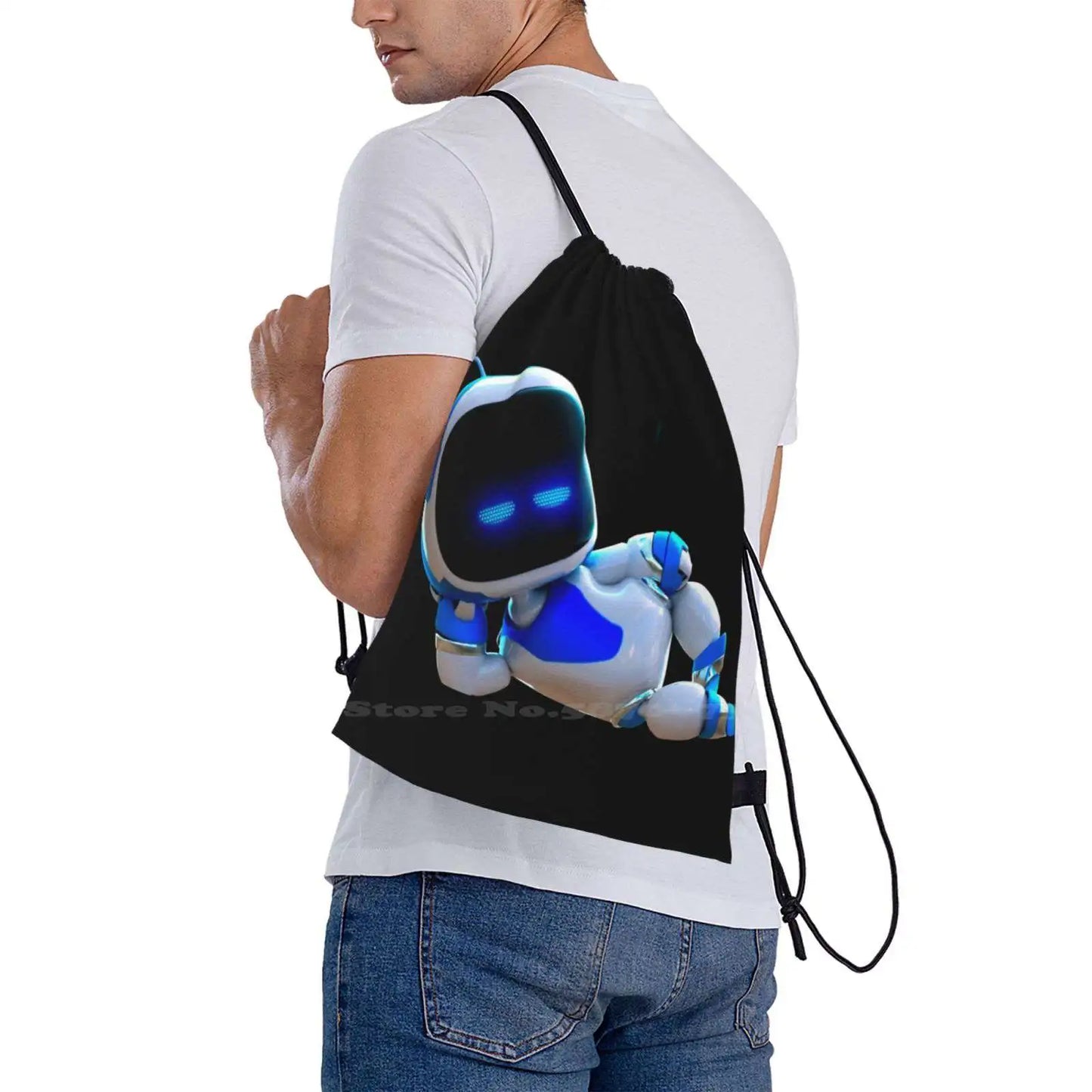 Astrobot Drawstring Bag Black