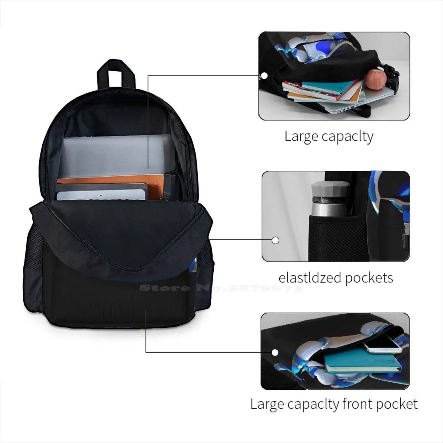 Astrobot  Black School Bag